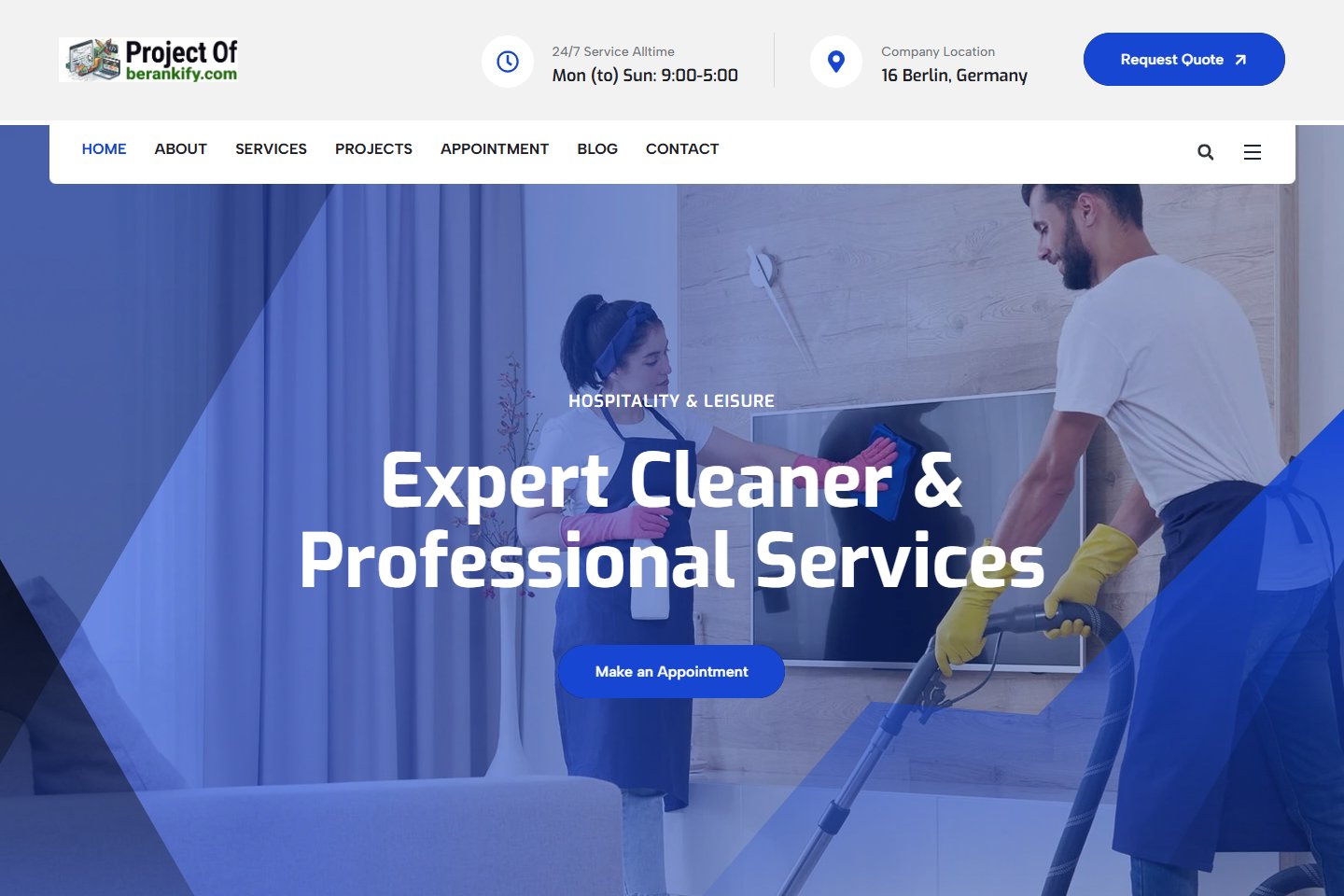 iCleaning — Cleaning Services live homepage screenshot