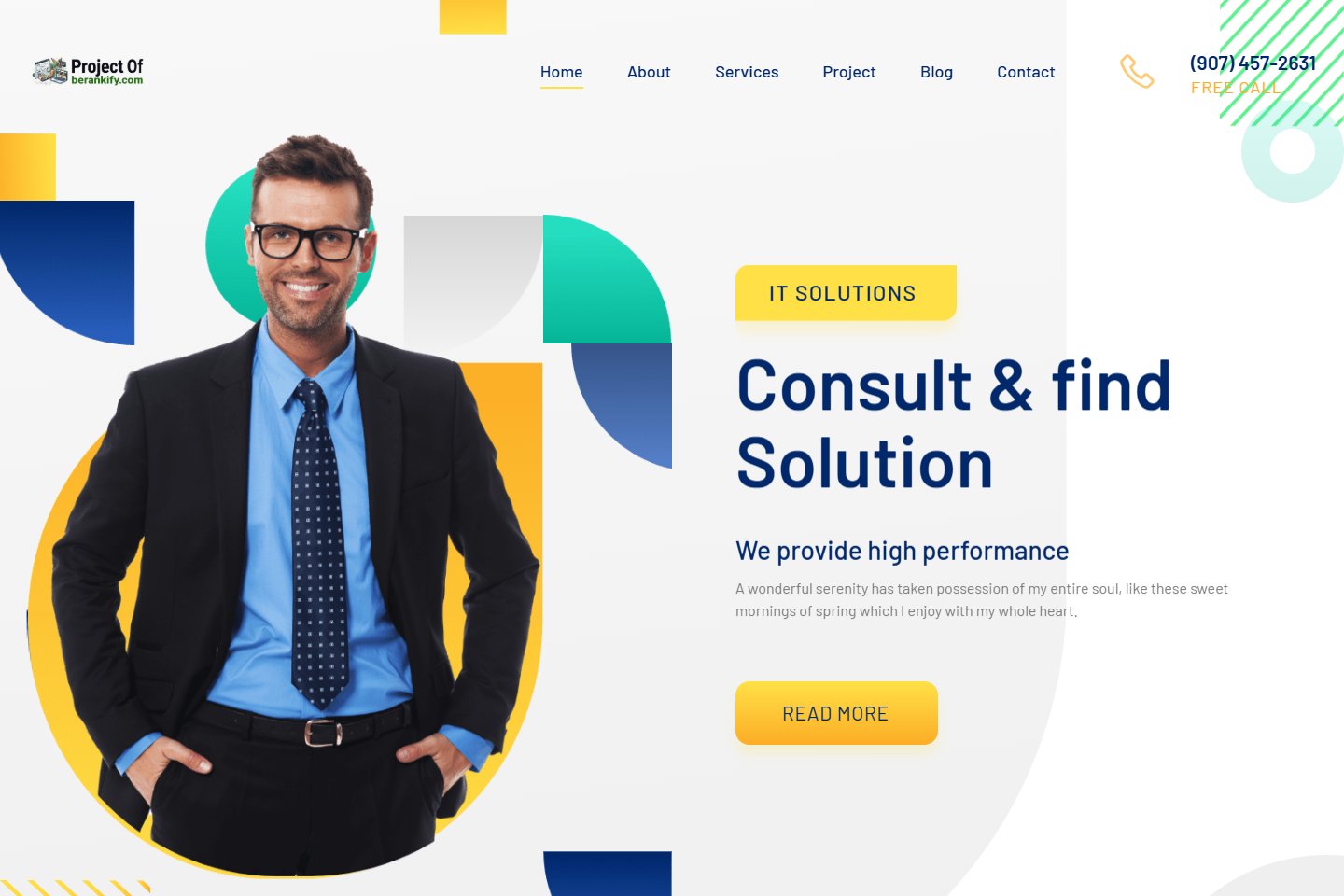 Business Consultant Website live homepage screenshot