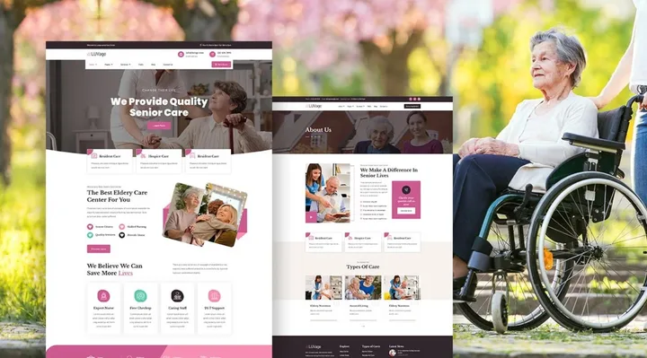 Senior Care Website design preview