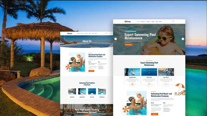 Swimming Pool Services Website design preview