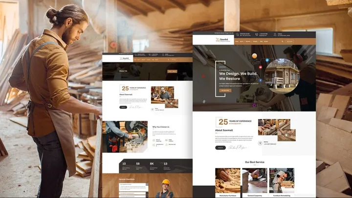 Carpentry Workshop Website design preview