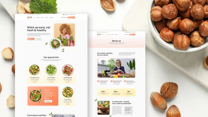 Nutrition & Healthy Food Website design preview